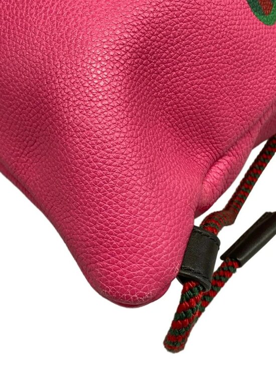 GUCCI Small Drawstring Backpack 523586 Pink Green Multi Leather Backpack main image 14